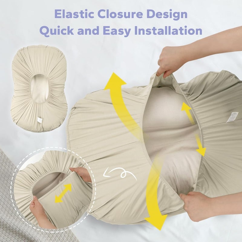 FUNUPUP Rayon Made from Bamboo Baby Lounger Cover Compatible with Snuggle Me Lounger, Infant Lounger Pillow Cover for Newborn, Removable Elastic Newborn Lounger Cover,Cover Only,Khaki - Image 5